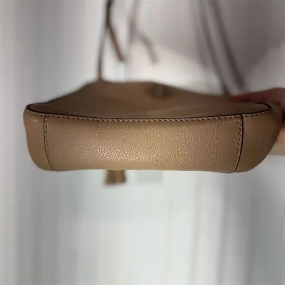 Tory Burch McGraw Crossbody Bag Devon Sand Pebbled Leather w/ Dust Bag Designer - Picture 5 of 12